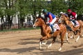 May 16, 2021, Russia, Central Moscow Racecourse. Racing to the frolic of young Arab horses.