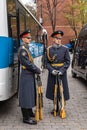 May 6, 2021, Russia, Moscow. Rehearsal of the parade of honor guard in the Alexander Garden. Soldiers rest