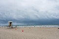 A thunderstorm rolls in on Mission Beach in San Diego California Royalty Free Stock Photo