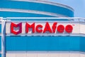 McAfee logo on the exterior of a building Royalty Free Stock Photo