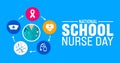 8 may School Nurse Day background template. Holiday concept. use to background, banner, placard, card, and poster design