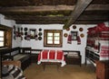 Interior of an old traditional Romanian house at the Astra museum in Sibiu, Romania. Royalty Free Stock Photo