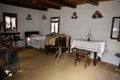 Interior of an old traditional Romanian house at the Astra museum in Sibiu, Romania. Royalty Free Stock Photo