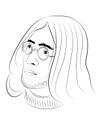 MAY 31 2018. Hand drawn digital sketch of John Lennon, editorial use