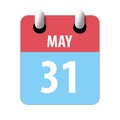 may 31st. Day 31of month,Simple calendar icon on white background. Planning. Time management. Set of calendar icons for web design