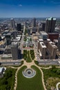 MAY 16, 2019, ST LOUIS, MO., USA - View from Gateway Arch of Old St. Louis Courthouse, Gateway Arch, site of historic Dred Scott d Royalty Free Stock Photo