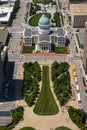 MAY 16, 2019, ST LOUIS, MO., USA - View from Gateway Arch of Old St. Louis Courthouse, Gateway Arch, site of historic Dred Scott d
