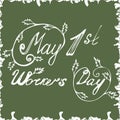 May 1st workers day floral vector illustration eps10 Royalty Free Stock Photo