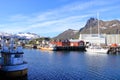 May 29 2022 - Svolvaer, Lofoten, Norway: View upon the harbor in summer