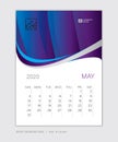 MAY 2020 template, Desk Calendar for 2020 year, week start on sunday, planner design, wall calendar, stationery