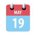 may 19th. Day 19 of month,Simple calendar icon on white background. Planning. Time management. Set of calendar icons for web