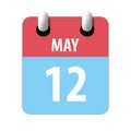 may 12th. Day 12 of month,Simple calendar icon on white background. Planning. Time management. Set of calendar icons for web