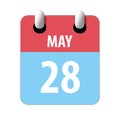 may 28th. Day 28 of month,Simple calendar icon on white background. Planning. Time management. Set of calendar icons for web