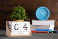 May 04th. May 04 wooden cube calendar Royalty Free Stock Photo