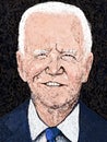 May 24th 2021 : pen marker artistic hand drawing portrait of Joe Biden , president of the United States of America after winning