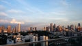 May 13th 2018, Singapore commercial buildings with sunrise shade, view from Orchard road