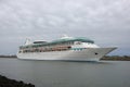 Velsen, the Netherlands - May 5th, 2012: Vision of the Seas leaving IJmuiden harbor Royalty Free Stock Photo