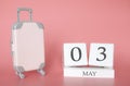 May 03, time for a spring holiday or travel, vacation calendar Royalty Free Stock Photo