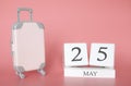 May 25, time for a spring holiday or travel, vacation calendar Royalty Free Stock Photo