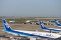 2017 MAY 09. TOKYO JAPAN. ANA airline airplane parking at HANEDA international airport Royalty Free Stock Photo