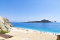 May 29: Tourists on Kaputas beach, Turkey Royalty Free Stock Photo