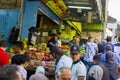 Tourists and locals negotiating a narrow street in Jerusalem