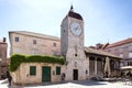 08 MAY 2019, Trogir, Croatia. The Clock Tower and City Loggia Royalty Free Stock Photo