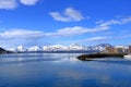 May 28 2022 - Tromso, Norway: picturesque harbor at Tromso in far northern Norway in summer, with colorful boats