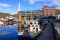 May 28 2022 - Tromso, Norway: picturesque harbor at Tromso in far northern Norway in summer, with colorful boats