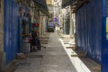 A typical narrow street in the arab Quarter of the old city Jerusalem