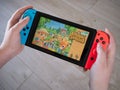 May 2020, UK: Nintendo switch animal crossing new horizons handheld