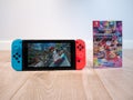 May 2020, UK: Nintendo Switch console Mario Kart game on white Royalty Free Stock Photo