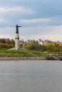 View of the statue of Mother Patroness on the Cheboksary Bay. Cheboksary. Russia