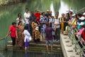 12 May 2018 Visitors ezplore famous Yardenit Baptismal Centre on the River Jordan in the Land of Israel