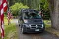 MAY 25, 2019, WASHINGTON STATE USA - Photographer Joe Sohm's RV on Memorial Day Cemetery Riverview Heights Cemetary in Kennewick,