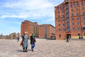 May 05 2023 - Wismar, Mecklenburg-Vorpommern, Germany: Scenic summer outdoor view of the Old Port pier town architecture with