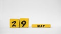 MAY 29 Wooden calendar. International Day of UN Peacekeepers