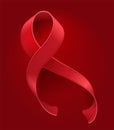 21 May World Day of Remembrance Victims of AIDS. Red ribbon on red background symbol aids memory Royalty Free Stock Photo