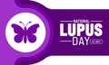 10 may World Lupus Day background template. Holiday concept. use to background, banner, placard, card, and poster design