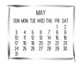 May year 2020 monthly silver calendar