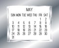 May year 2020 monthly silver calendar