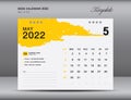 Desk calender 2022 design, May month template, Calendar 2022 template, planner, simple, Wall calendar design, calendar 2022