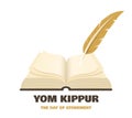 May You Be Inscribed In The Book Of Life For Good in Hebrew. Ancient book a symbol of Jewish holiday Yom Kipur.