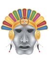 Maya ancient ritual mask vector illustration