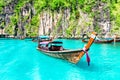 Maya bay on Koh Phi Phi Leh island, Thailand Royalty Free Stock Photo