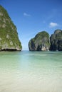 Maya Bay Thailand Empty Beach Quiet Morning