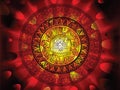 Maya calendar on a end of days background Royalty Free Stock Photo