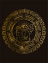 Maya calendar of Mayan or Aztec vector hieroglyph signs Royalty Free Stock Photo