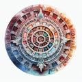 Maya calendar wheel representing the intricate calendrical system illustration Royalty Free Stock Photo