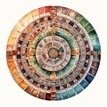 Maya calendar wheel representing the intricate calendrical system illustration Royalty Free Stock Photo